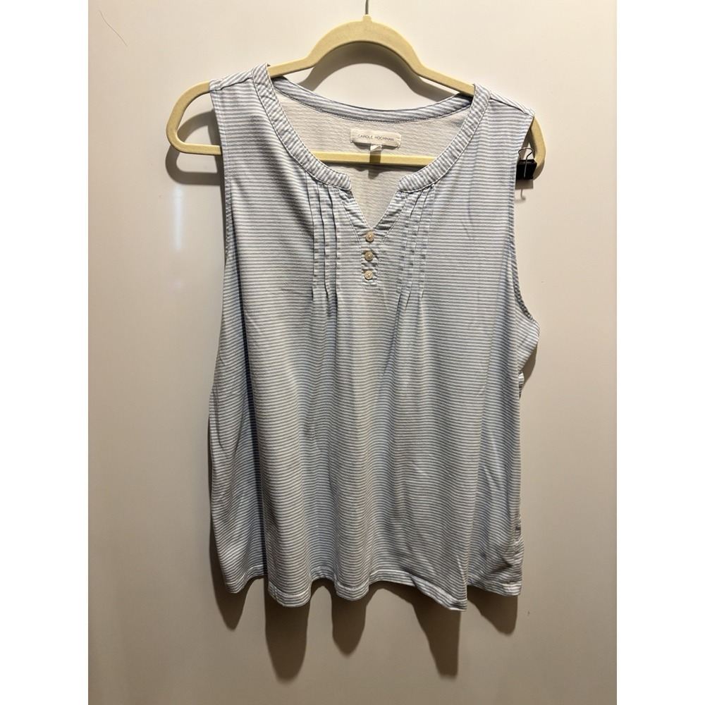Tank Top Blue White Stripes Size L